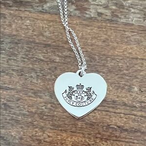 Juicy Couture Silver Heart Emblem Necklace